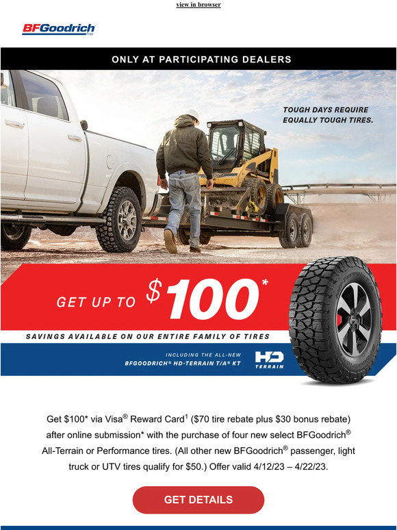BFGoodrich® Tires Spring Promotion – Start Building Your Tomorrow