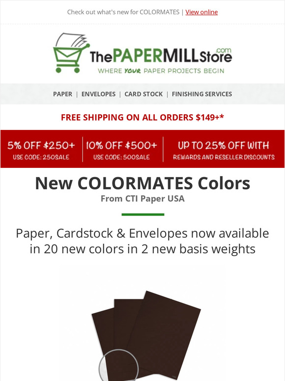 The Paper Mill Store Introducing new COLORMATES colors Milled