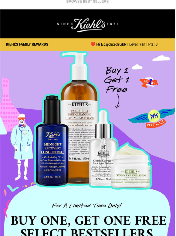 Kiehl's FINAL HOURS! Buy 1, Get 1 FREE. Milled