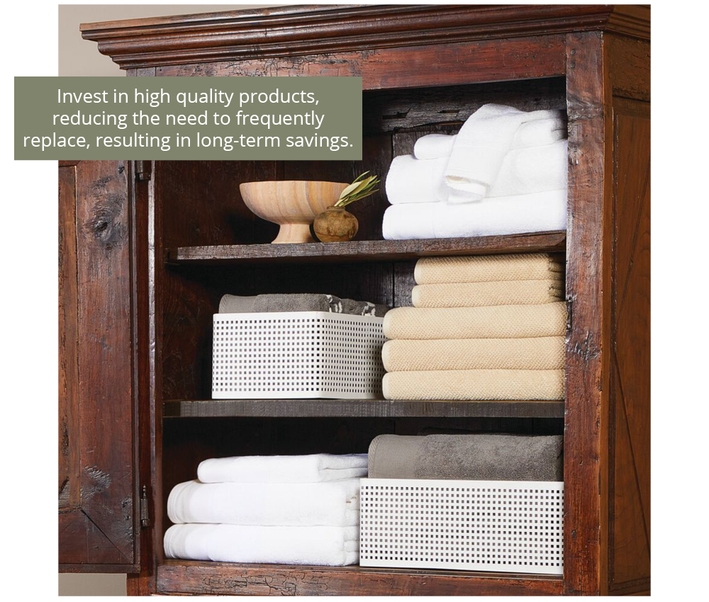 Nate Home bath towels, hand towels, and wash cloths inside linen closet