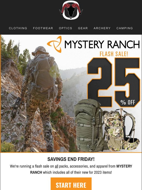 FLASH SALE! 25-40% off Everything MYSTERY RANCH