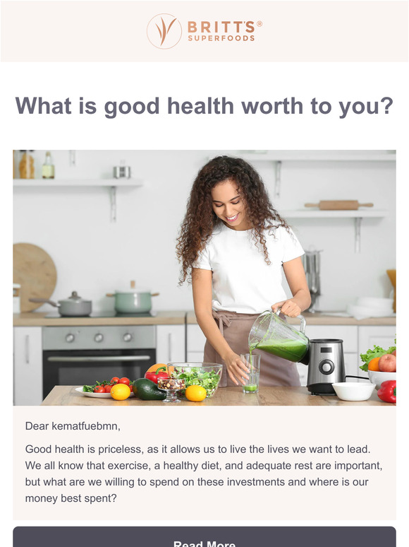 What is good health worth to you?💷