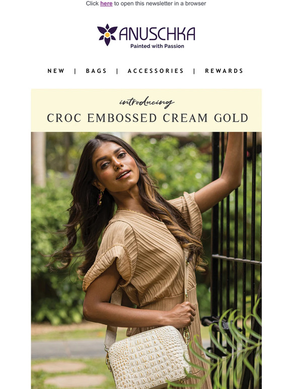 Wear With Everything I Croc Embossed Gold