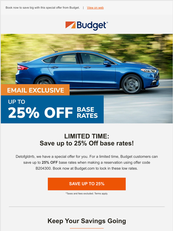 STILL TIME: Up to 25% OFF your next rental!