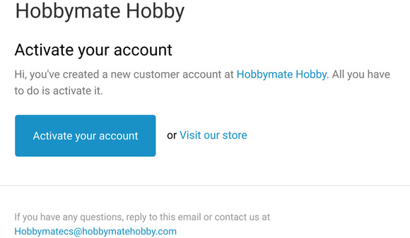 Customer account activation