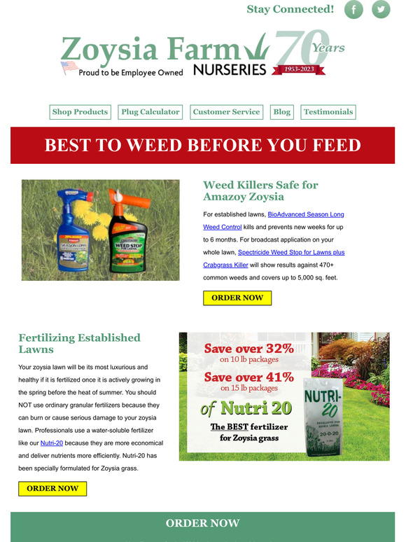 Zoysia Farm Nurseries Handle the Weeds Before You Feed Milled
