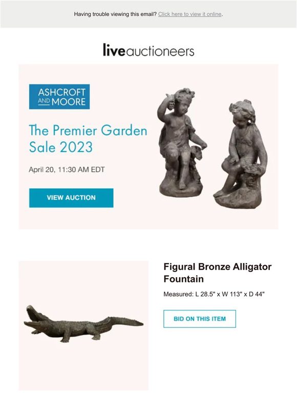 LiveAuctioneers Ashcroft and Moore The Premier Garden Sale 2023 Milled