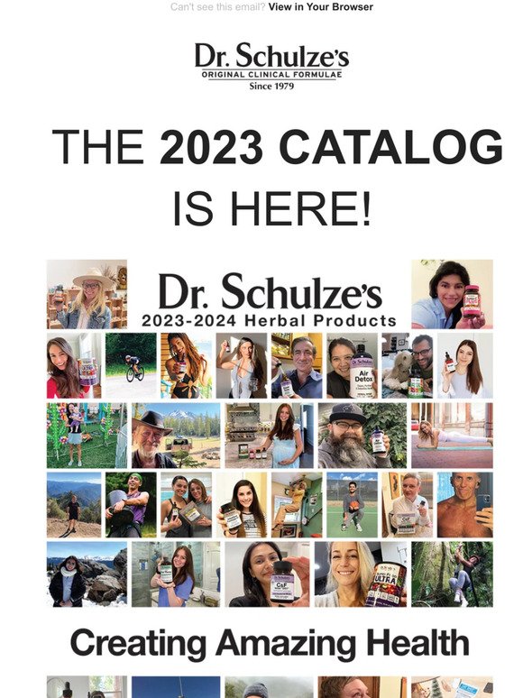 Dr. Schulze’s 2023 Catalog is Online! FREE Shipping All Month Long