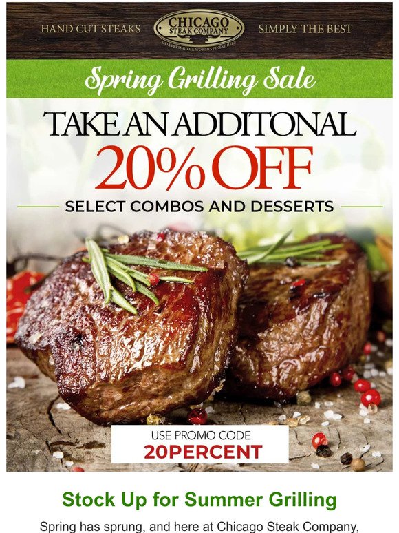 Save an Extra 20%! Spring Grilling Sale