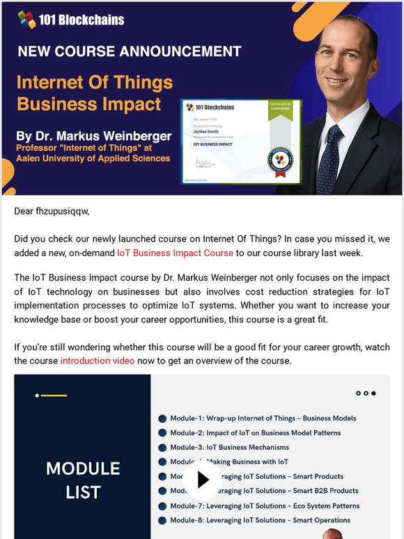 101 Blockchains: Did You Check Our New IoT Business Impact Course 🎯 ...