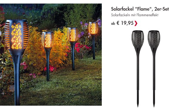 Solarfackel Flame, 2er-Set jetzt 19,95 Euro