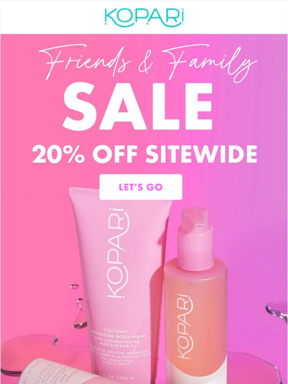Alert the group chat!! 20% off starts now