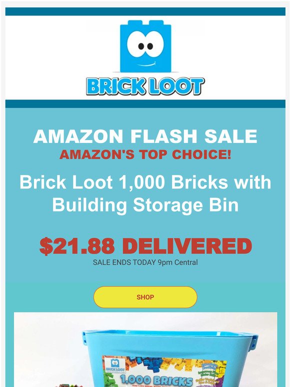 AMAZON FLASH SALE - 1,000 Bricks $21 Delivered
