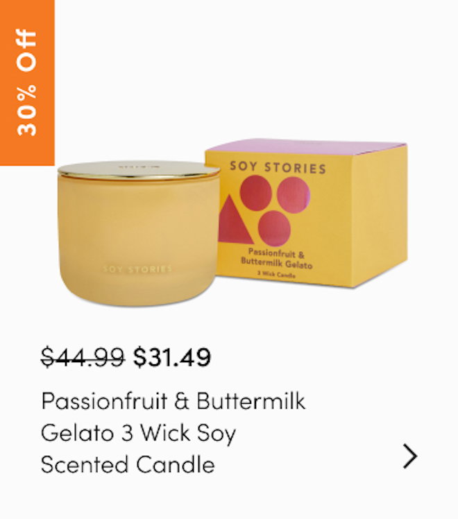 Passionfruit & Buttermilk Gelato 3 Wick Soy Scented Candle
