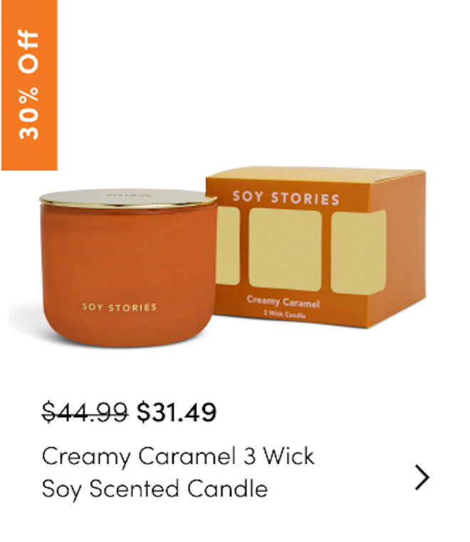 Creamy Caramel 3 Wick Soy Scented Candle