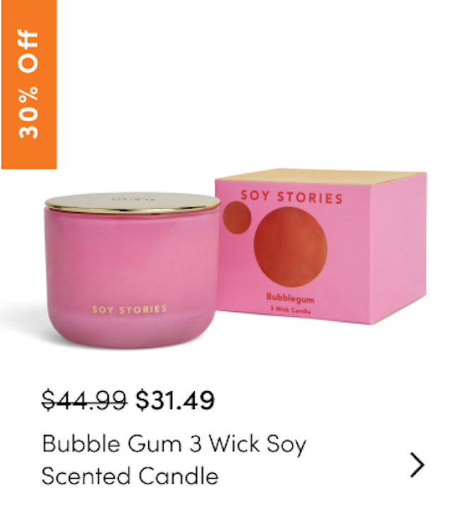 Bubble Gum 3 Wick Soy Scented Candle