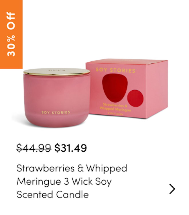 Strawberries & Whipped Meringue 3 Wick Soy Scented Candle