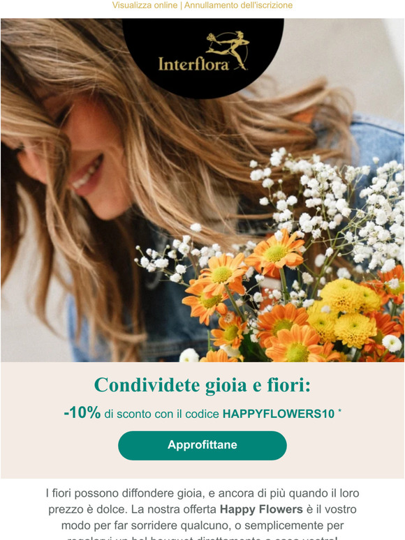 Il nostro discount Happy Flowers è tornato: -10%!
