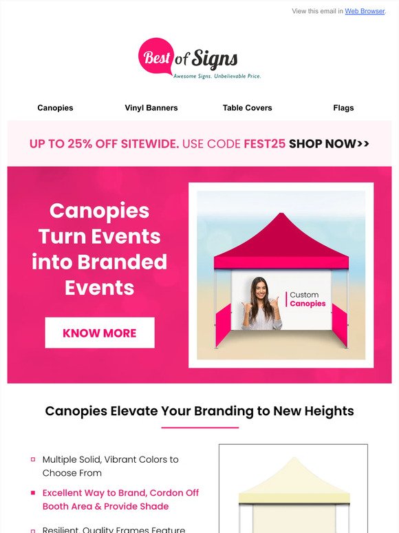Up To 25% off on Canopy Tents