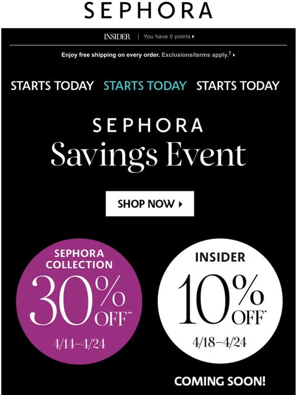 30% off ALL Sephora Collection starts today 🤩