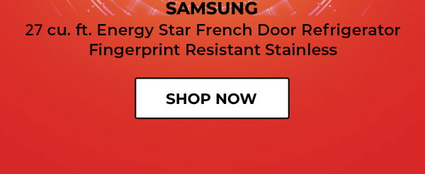 SAMSUNG 27 cu. ft. Energy Star French Door Refrigerator. Fingerprint Resistant Stainless 