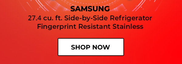 SAMSUNG 27.4 cu. ft. Side-by-Side Refrigerator. Fingerprint Resistant Stainless