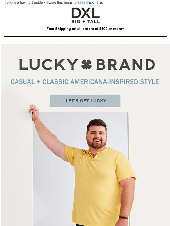 DXL Big + Tall: All New Lucky Brand—Casual, Cool Classic Style. | Milled