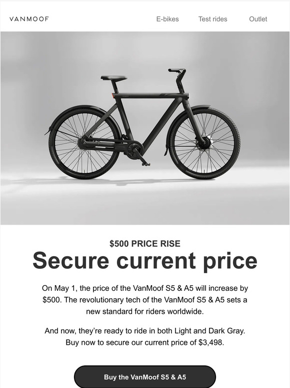 VanMoof Email Newsletters Shop Sales Discounts and Coupon Codes