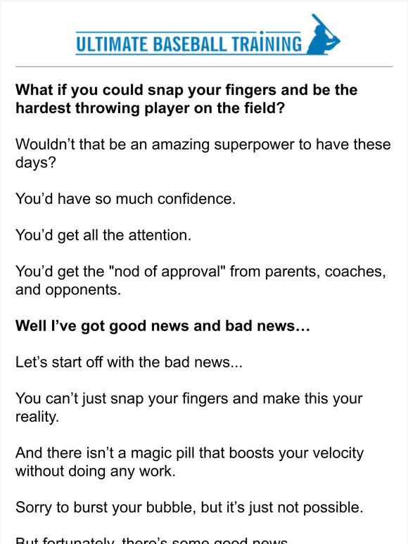 ultimatebaseballtraining A "throwing harder solution" that really