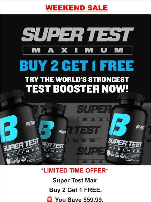 WEEKEND SALE- Super Test Max Buy 2 Get + 20% OFF