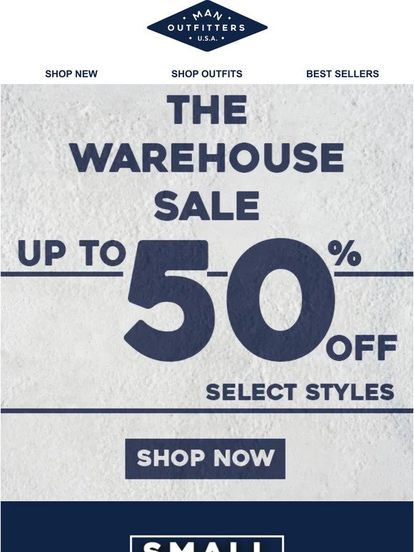 Warehouse Store ⦙ Up to 50% Off