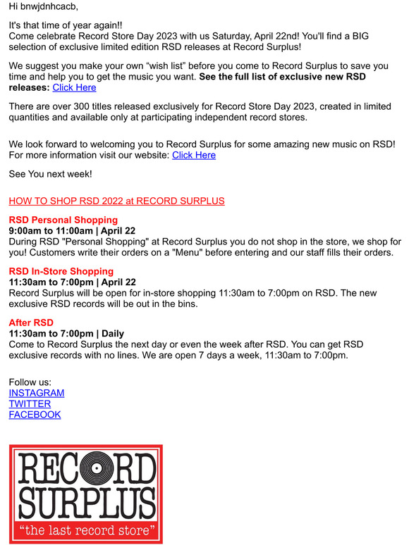 🎵😀Join us for Record Store Day 2023 at Record Surplus!