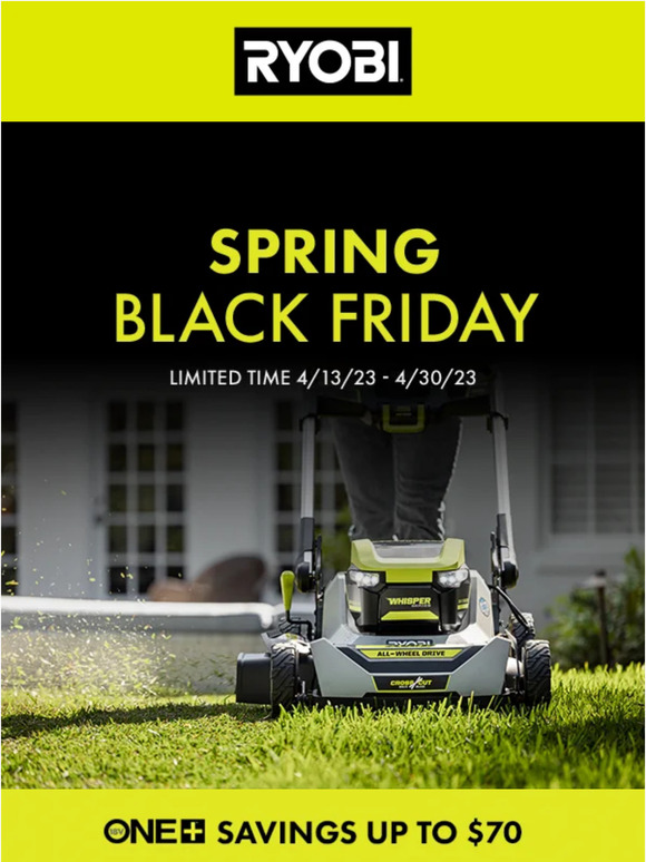 Ryobi UK Unlock Spring Black Friday Savings Milled