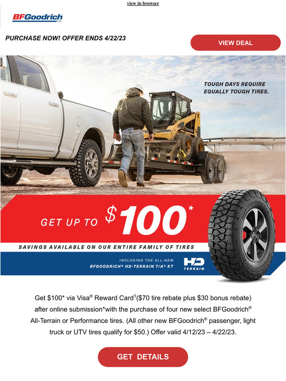 The BFGoodrich® Tires Promotion ends soon!