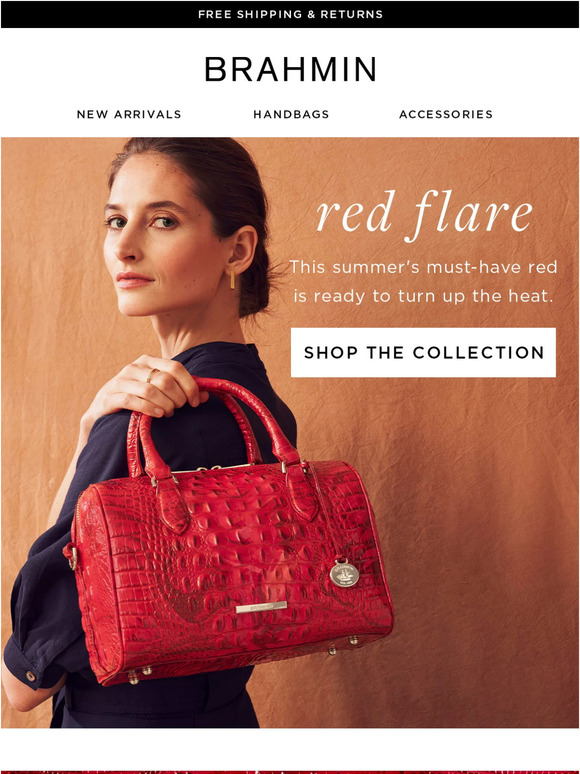 Brahmin Handbags Red Flare is signaling to you Milled