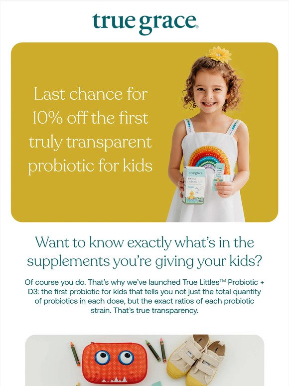 Our kids’ probiotic sale ends tomorrow!