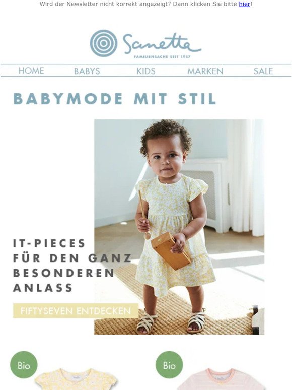 Sanetta Fiftyseven: Stilvolles Baby-Outfits für den Frühling