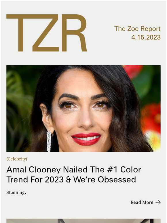 The Zoe Report Amal Clooney Nailed The 1 Color Trend For 2023 And Were