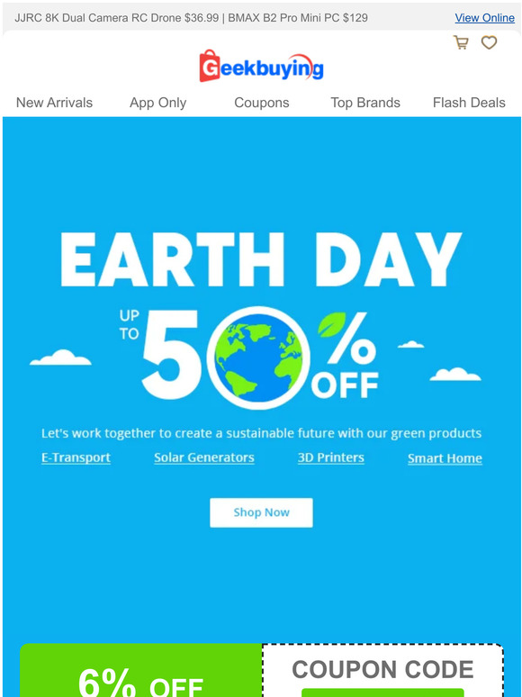 🌏 Earth Day Sale >> Up To 50% Off + 💰 Save Extra $22 With Coupon!