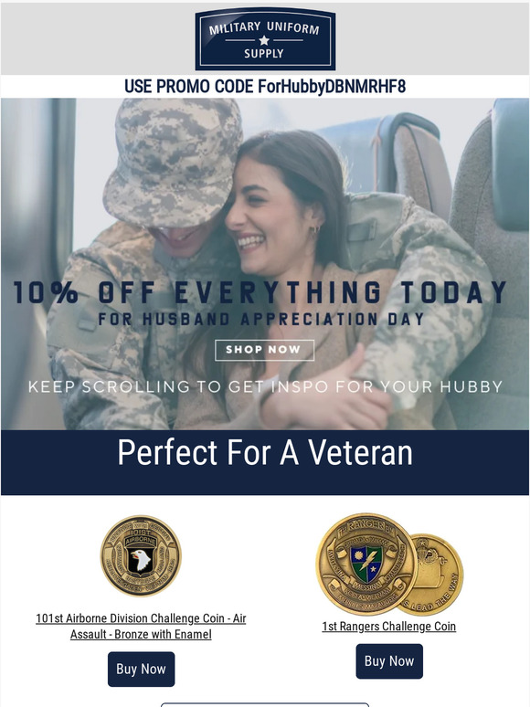 It's Husband Appreciation Day: Take 10% OFF to show him love