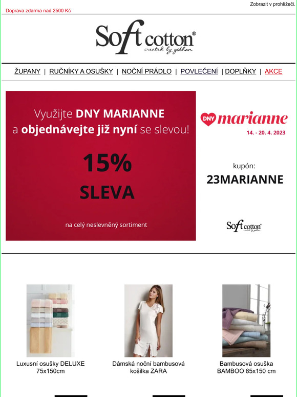 ❗Dny Marianne - sleva na vše 15% ❗