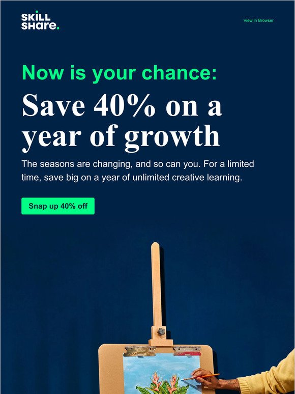 Your Year of Growth Starts Now With 40% Off
