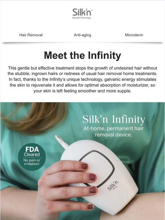 😍 Meet the Silk'n Infinity. Revolutionary At-home Hair Removal!