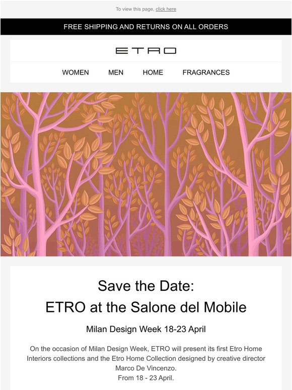 Save the Date: ETRO at the Salone del Mobile