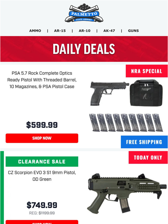 Palmetto State Armory Grab These NRA Deals Before They're Gone! Plus Free Shipping On PSA