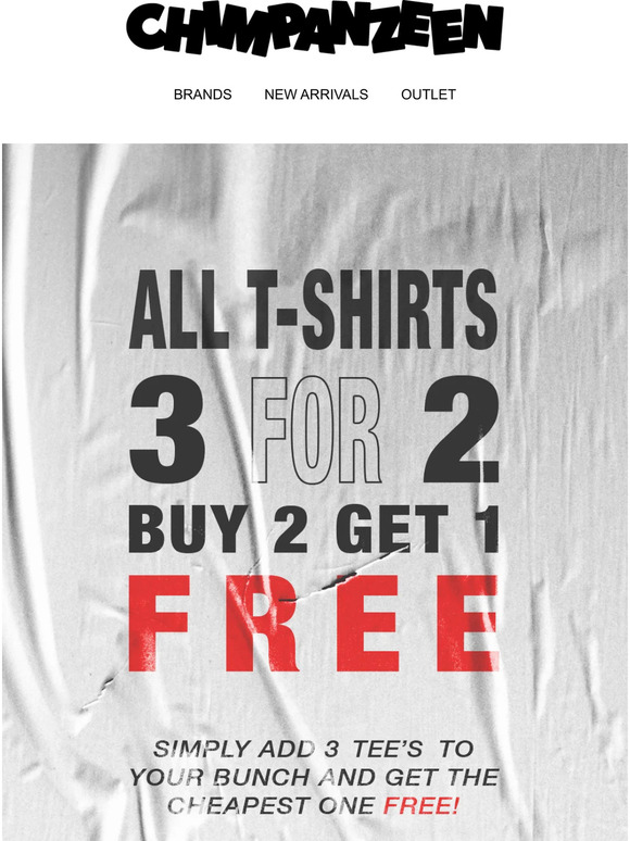 🤩 3 for 2 on ALL T-Shirts
