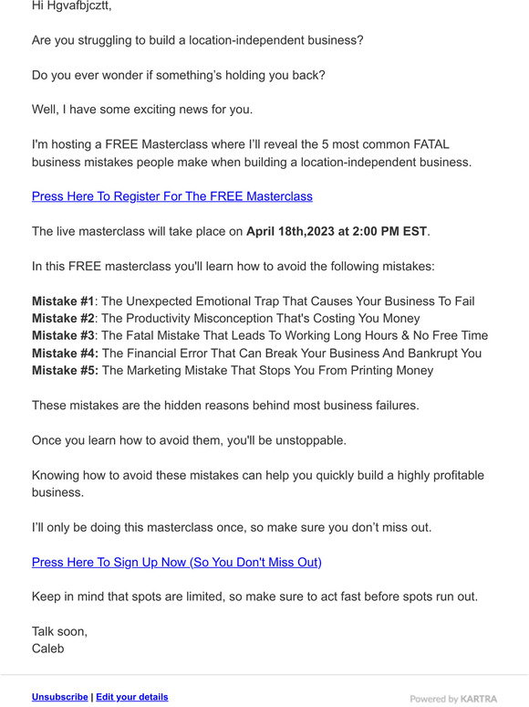 Caleb Jones Are you making these 5 fatal business mistakes? 📉😨 Milled