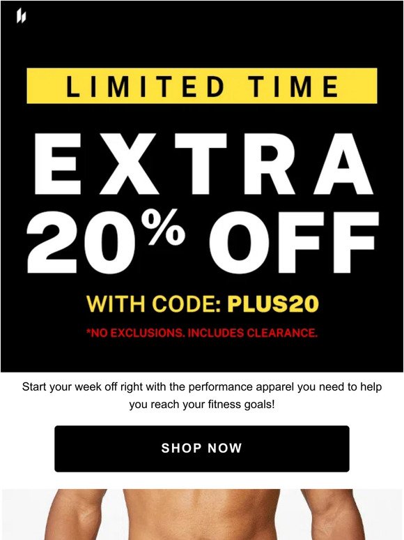 Get Ready to Sweat! 70-90% + Extra Promo Code