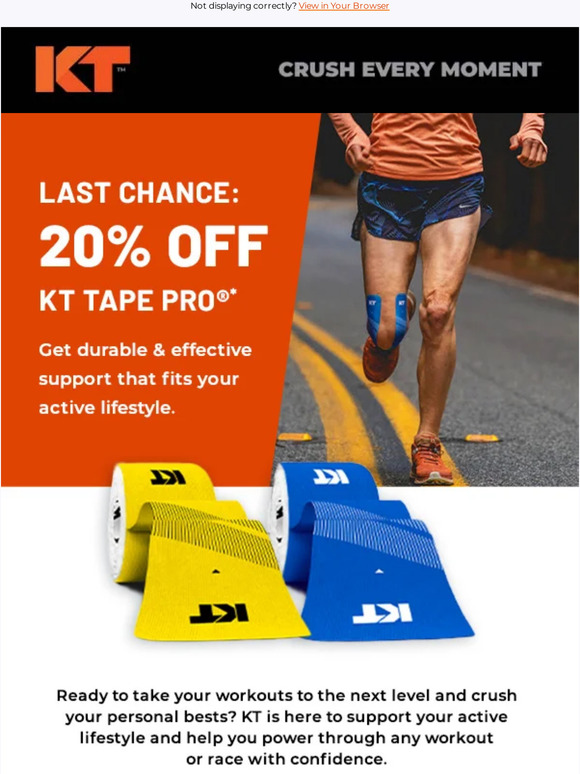 KT Tape Last Chance! 20 OFF KT Tape PRO® Milled