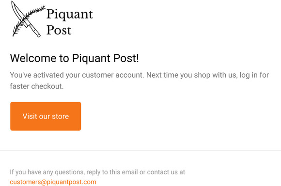 Customer account confirmation
